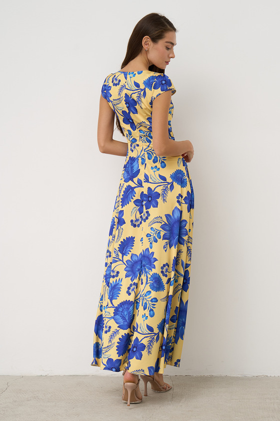 Maxi dress with Petrikovskaya painting 1 - интернет-магазин Natali Bolgar