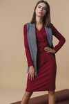 Платье ягодного цвета с драпировкой 1 - интернет-магазин Natali Bolgar