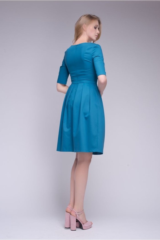 Платье с отрезной талией цвета морской волны 2 - интернет-магазин Natali Bolgar
