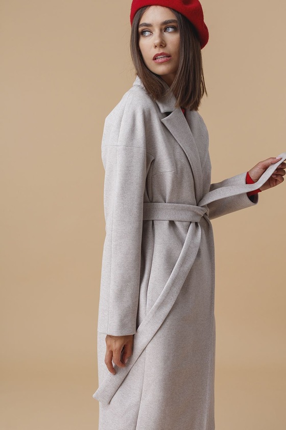 Пальто-халат бежевого цвета 1 - интернет-магазин Natali Bolgar