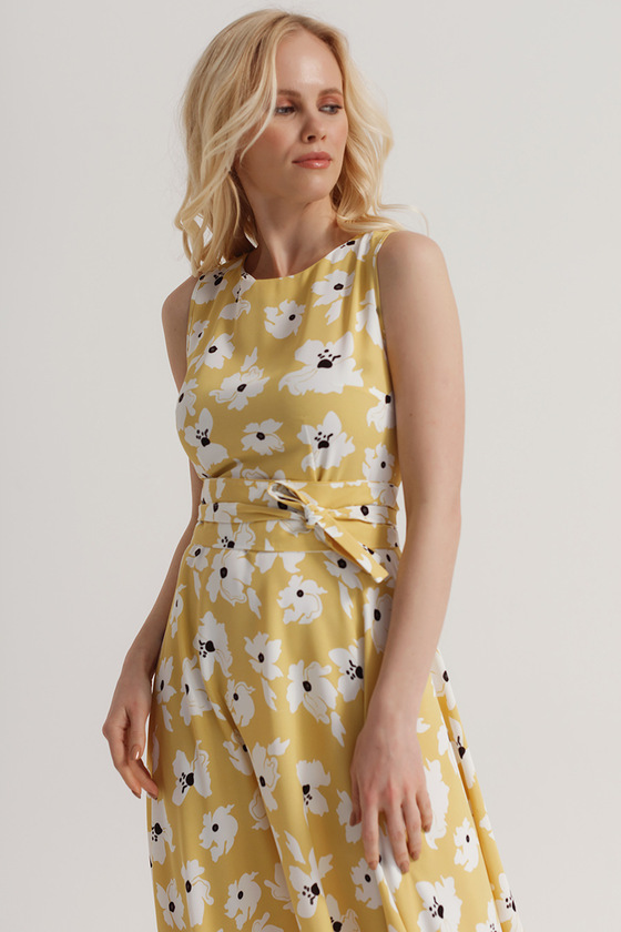 Желтое платье в пол с цветочным принтом 2 - интернет-магазин Natali Bolgar