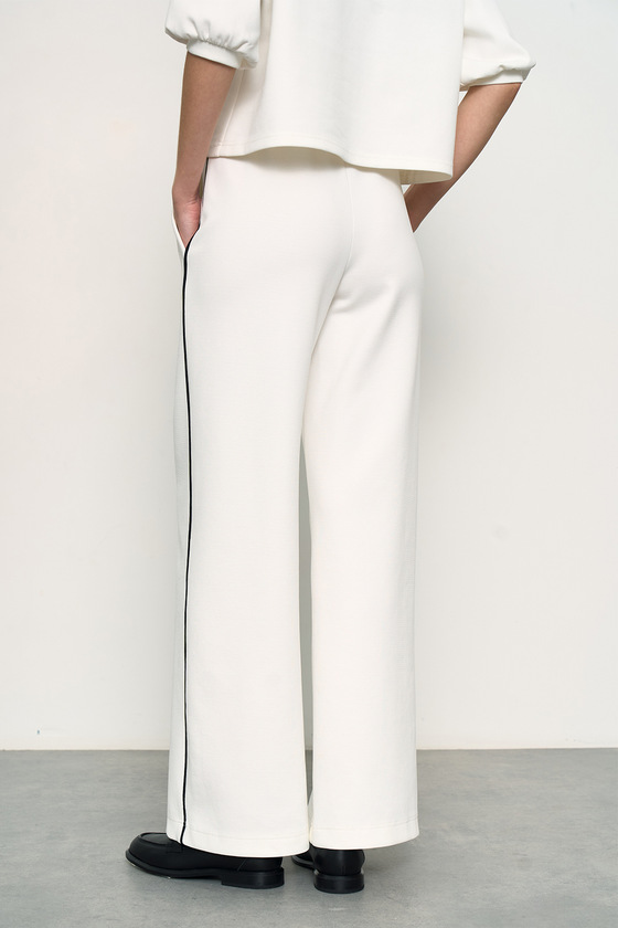 Молочные брюки из трикотажа 6 - интернет-магазин Natali Bolgar