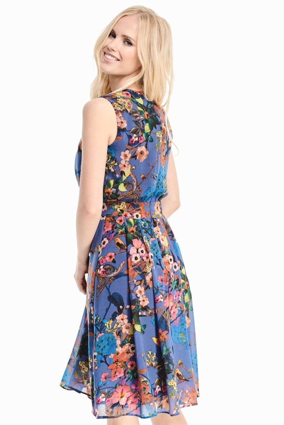 Платье синего цвета в принте 1 - интернет-магазин Natali Bolgar