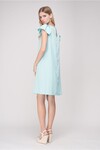 Голубое платье мини с рукавом-крылышко 1 - интернет-магазин Natali Bolgar
