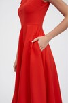 Платье с расклешенной юбкой красного цвета 3 - интернет-магазин Natali Bolgar