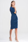 Платье синего цвета с драпировкой 3 - интернет-магазин Natali Bolgar
