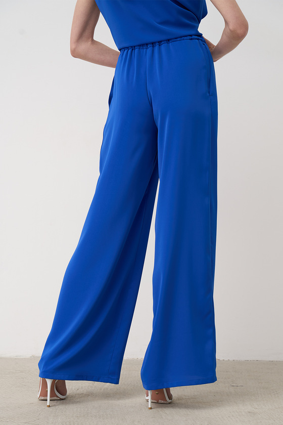 Вечірні штани у підлогу кольору сапфір 2 - интернет-магазин Natali Bolgar