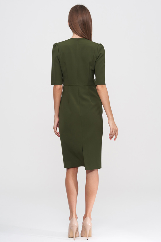 Сукня зеленого кольору із драпіровкою 3 - интернет-магазин Natali Bolgar