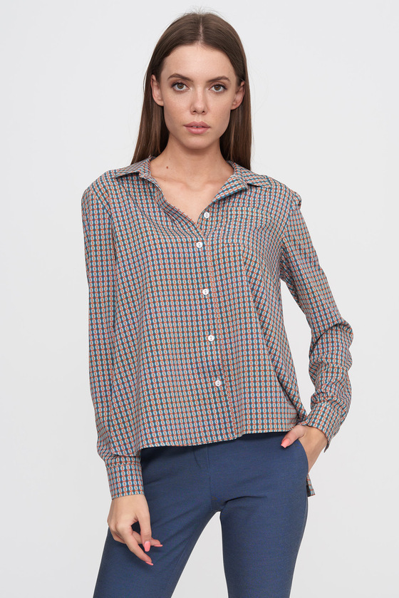 Асимметричная блуза в геометрическом принте 3 - интернет-магазин Natali Bolgar