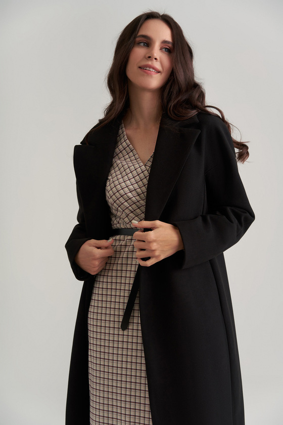 Пальто-халат черного цвета 1 - интернет-магазин Natali Bolgar
