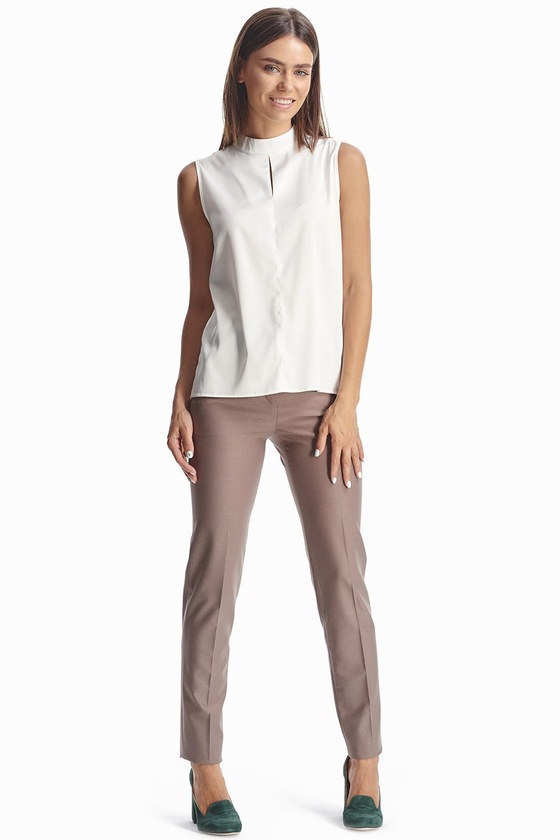 Шелковая блуза без рукавов белого цвета 3 - интернет-магазин Natali Bolgar