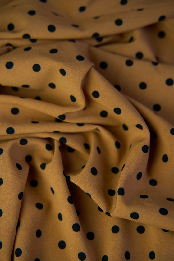 Camel polka sales dot dress