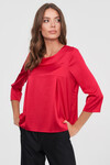 Блуза ягідного кольору з защипами - интернет-магазин Natali Bolgar