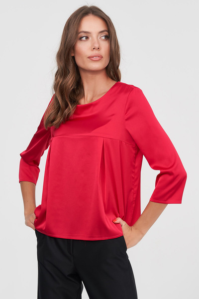 Блуза ягідного кольору з защипами  – Natali Bolgar