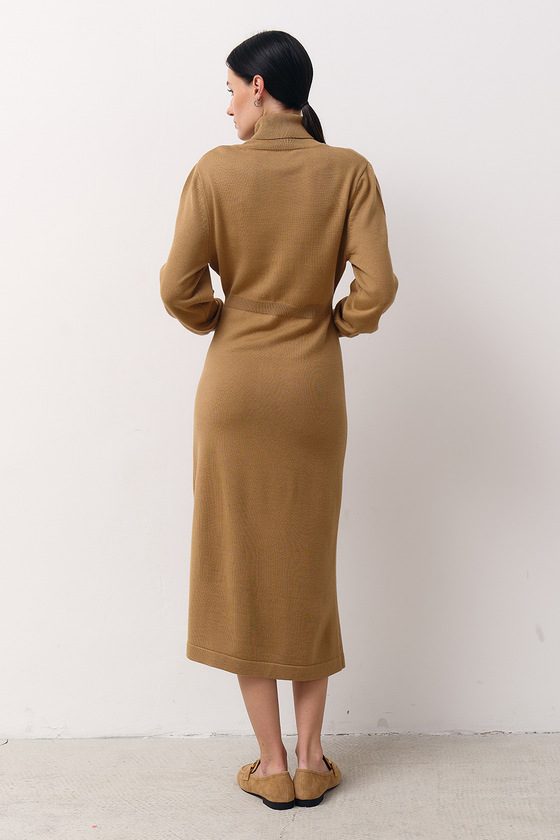 Сукня з вовни мериноса кольору кемел 2 - интернет-магазин Natali Bolgar