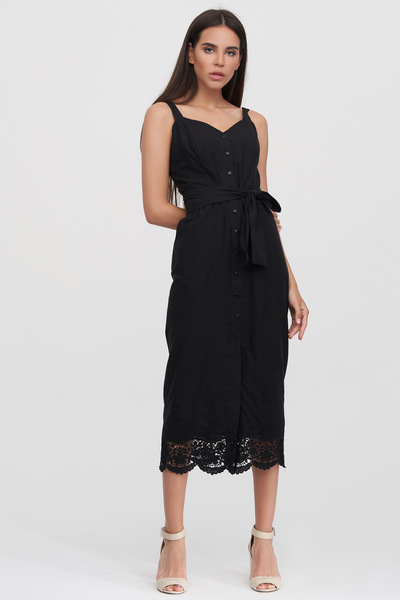 Платье черного цвета с вышивкой  – Natali Bolgar