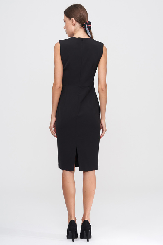 Сукня-футляр чорного кольору із баскою 3 - интернет-магазин Natali Bolgar