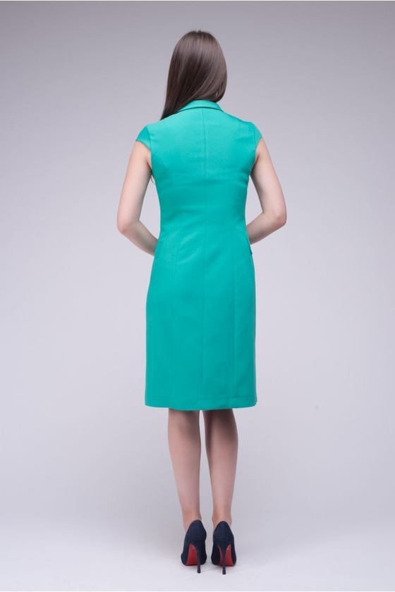 Платье-халат зеленого цвета на пуговицах 2 - интернет-магазин Natali Bolgar