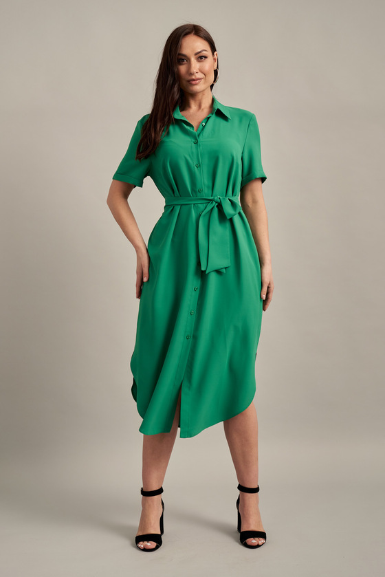 Платье-рубашка зеленого цвета 5 - интернет-магазин Natali Bolgar