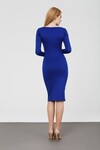 Синее платье с асимметричной горловиной 1 - интернет-магазин Natali Bolgar