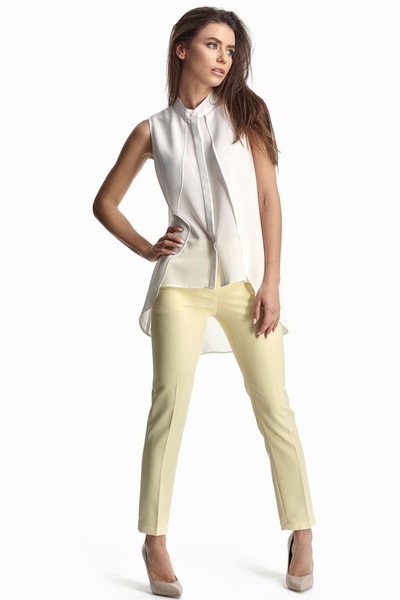 Укороченные брюки лимонного цвета  – Natali Bolgar