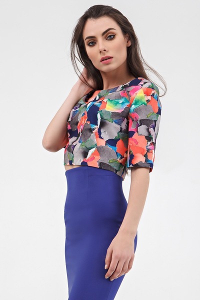 Укороченная блуза с абстрактным принтом  – Natali Bolgar