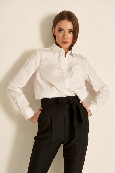 Асимметричная блуза белого цвета  – Natali Bolgar