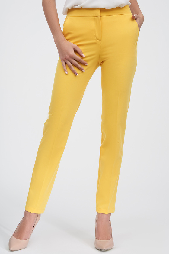 Зауженные брюки желтого цвета 1 - интернет-магазин Natali Bolgar