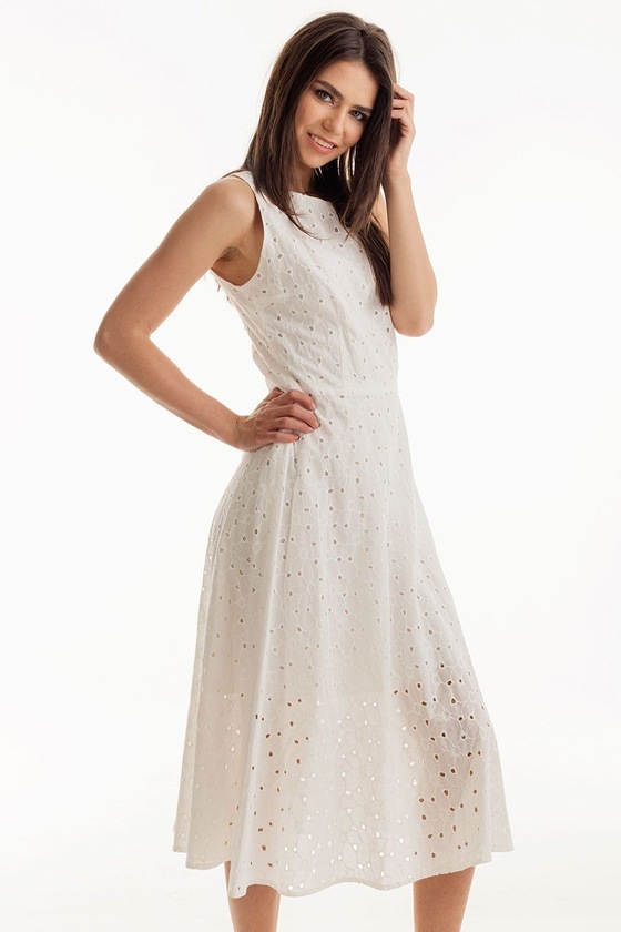 Белое платье длины миди - интернет-магазин Natali Bolgar