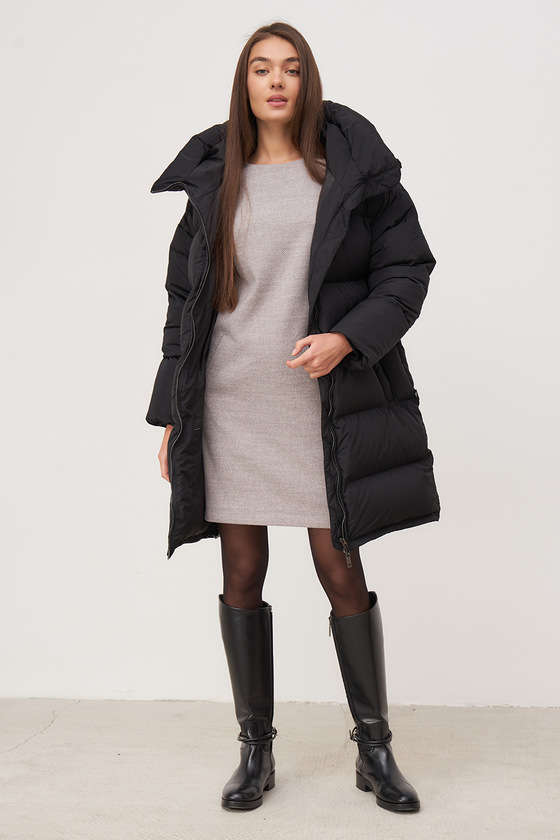Чорна пухова куртка в стилі oversize 13 - интернет-магазин Natali Bolgar