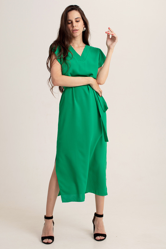 Платье изумрудного цвета с рукавами-крылышками 3 - интернет-магазин Natali Bolgar