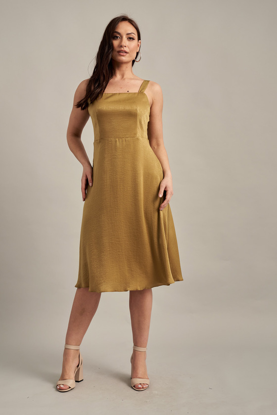 Платье оливкового цвета на бретелях  6 - интернет-магазин Natali Bolgar