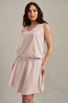 Пудровое платье с V-образным вырезом без рукавов 1 - интернет-магазин Natali Bolgar
