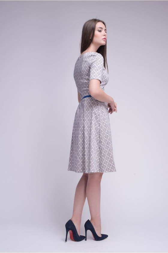 Платье с абстрактным принтом со складками 2 - интернет-магазин Natali Bolgar
