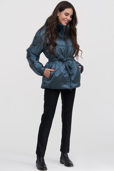 Куртка синего цвета с поясом  – Natali Bolgar