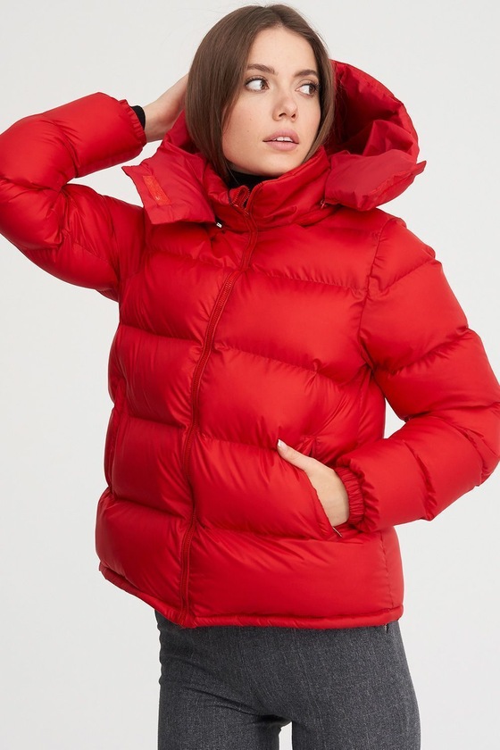 Куртка с капюшоном красного цвета 1 - интернет-магазин Natali Bolgar