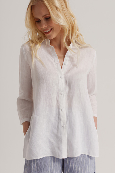 Льняная рубашка белого цвета  – Natali Bolgar