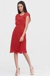 Шифоновое платье красного цвета в мелкий горох 3 - интернет-магазин Natali Bolgar