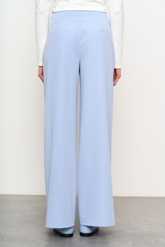 Блакитні штани кльош із розрізами 1 - интернет-магазин Natali Bolgar