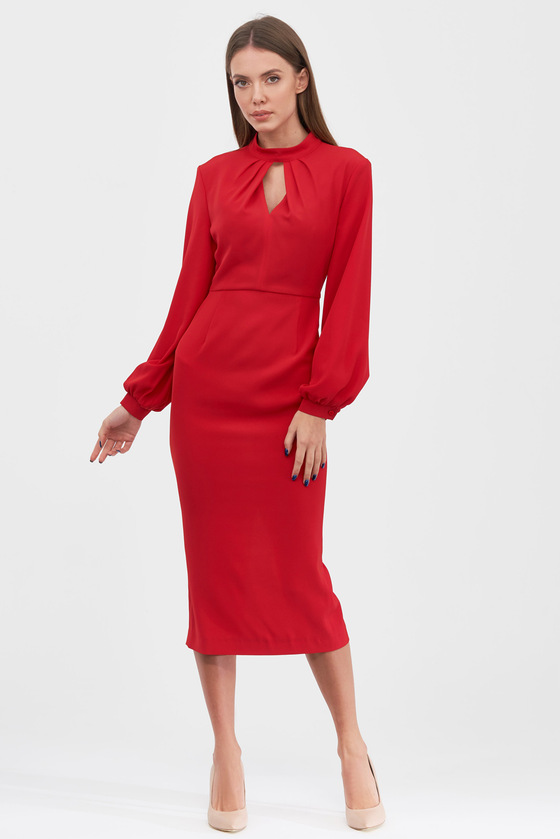 Платье красного цвета с вырезом 3 - интернет-магазин Natali Bolgar