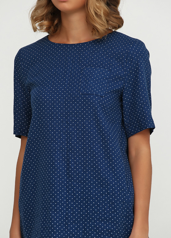 Блуза синего цвета в горошек 2 - интернет-магазин Natali Bolgar