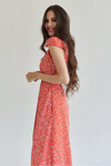 Красное платье на запах с цветочным принтом  1 - интернет-магазин Natali Bolgar