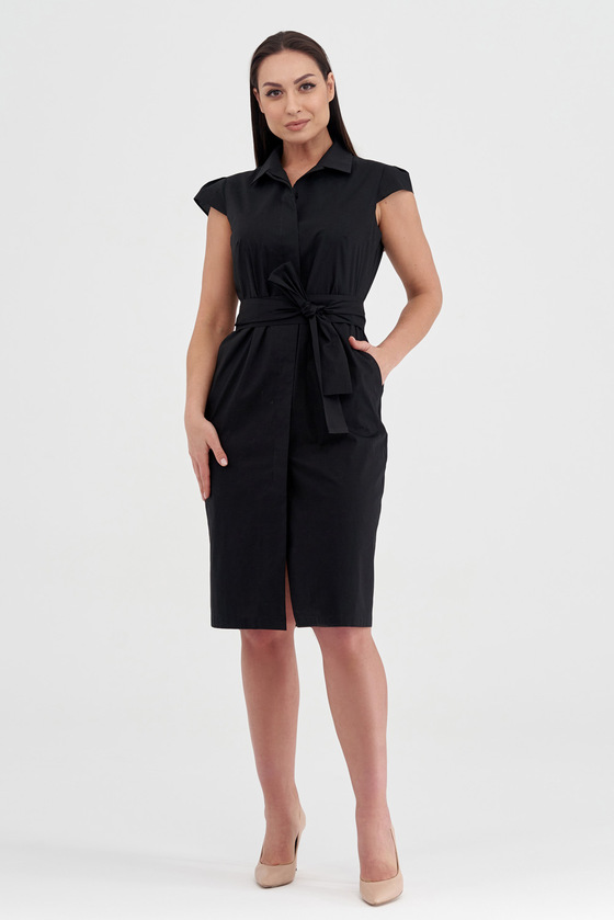 Платье-рубашка из хлопка черного цвета 6 - интернет-магазин Natali Bolgar