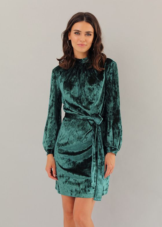 Укороченное платье зеленого цвета 1 - интернет-магазин Natali Bolgar