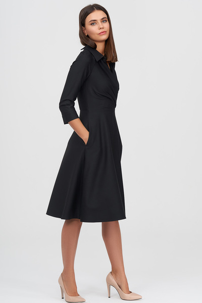Платье черного цвета с драпировкой  – Natali Bolgar