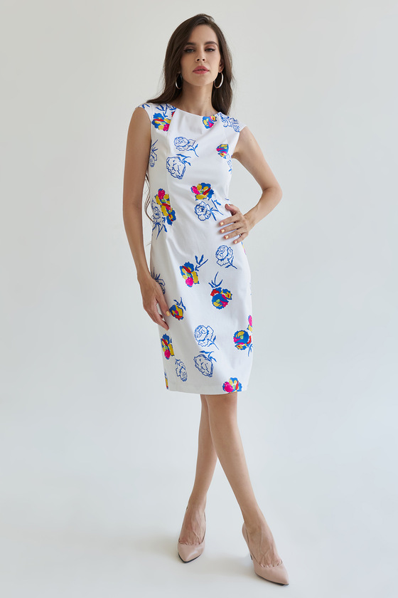 Платье футляр белого цвета 3 - интернет-магазин Natali Bolgar