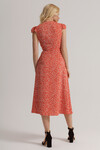 Красное платье на запах с цветочным принтом  4 - интернет-магазин Natali Bolgar