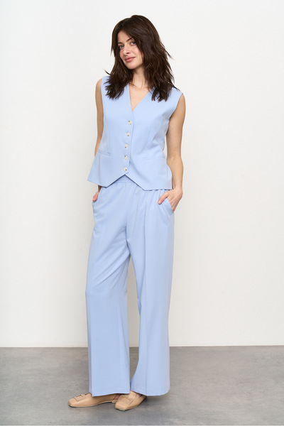 Голубые брюки с эластичной талией  – Natali Bolgar
