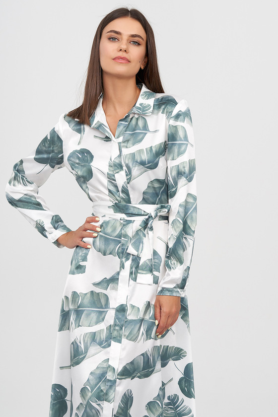 Платье-рубашка в тропическом принте 1 - интернет-магазин Natali Bolgar