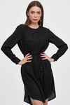 Платье рубашка черного цвета с поясом 1 - интернет-магазин Natali Bolgar